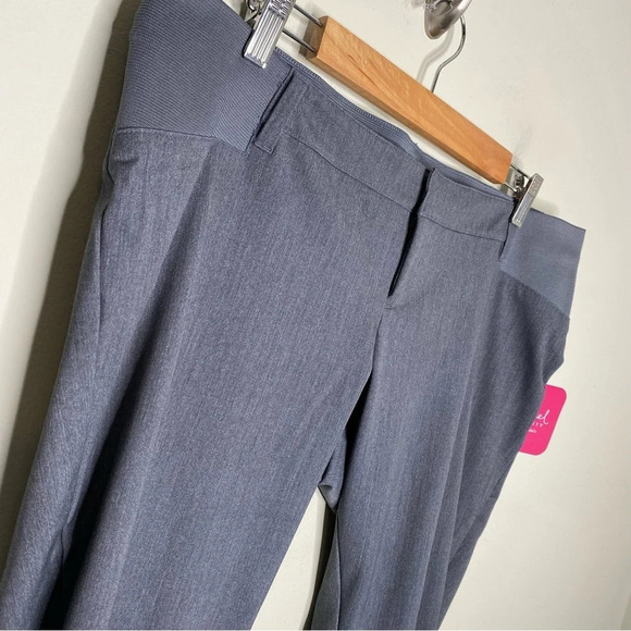 ✨NWT Isabel Maternity Gray Under Belly Inset Panel Skinny Trouser Pants Size 10 - Picture 3 of 10